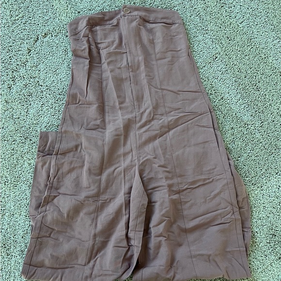 NWT Zara Strapless Lien Blend Jumpsuit - Picture 2 of 4